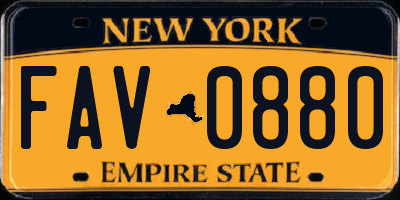 NY license plate FAV0880