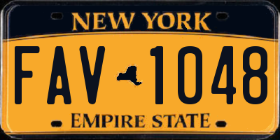NY license plate FAV1048