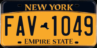 NY license plate FAV1049
