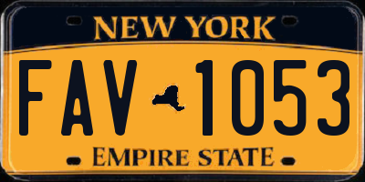 NY license plate FAV1053