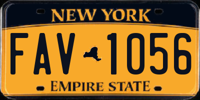 NY license plate FAV1056