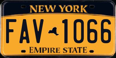 NY license plate FAV1066