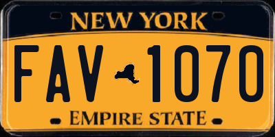 NY license plate FAV1070