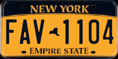 NY license plate FAV1104