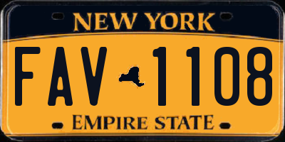 NY license plate FAV1108