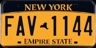 NY license plate FAV1144