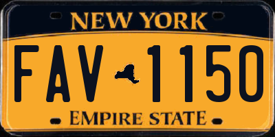 NY license plate FAV1150