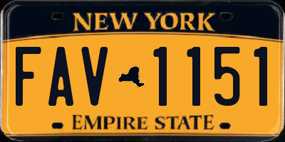 NY license plate FAV1151