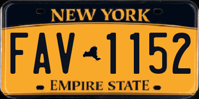 NY license plate FAV1152