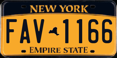 NY license plate FAV1166