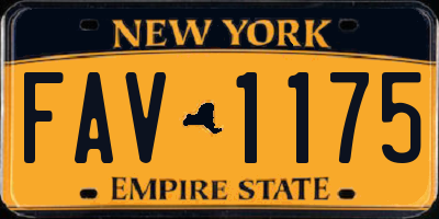 NY license plate FAV1175