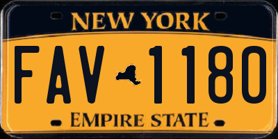 NY license plate FAV1180
