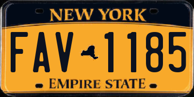 NY license plate FAV1185