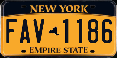 NY license plate FAV1186
