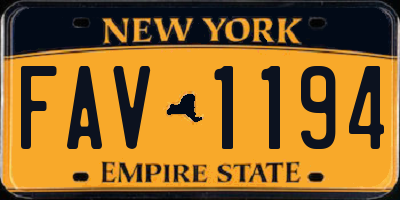 NY license plate FAV1194