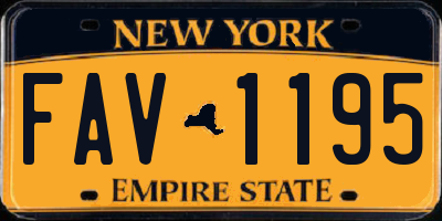 NY license plate FAV1195
