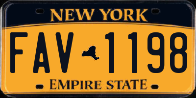NY license plate FAV1198