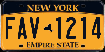 NY license plate FAV1214