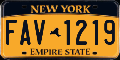 NY license plate FAV1219