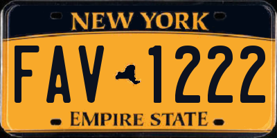 NY license plate FAV1222