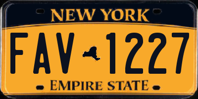 NY license plate FAV1227