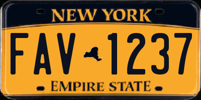 NY license plate FAV1237