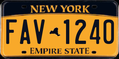 NY license plate FAV1240