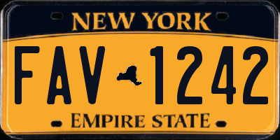 NY license plate FAV1242
