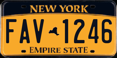 NY license plate FAV1246