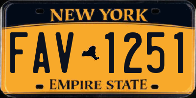NY license plate FAV1251