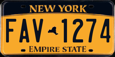 NY license plate FAV1274
