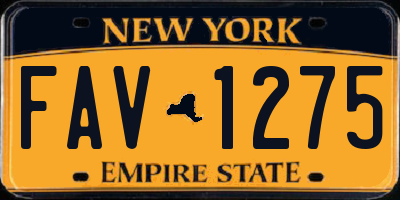NY license plate FAV1275
