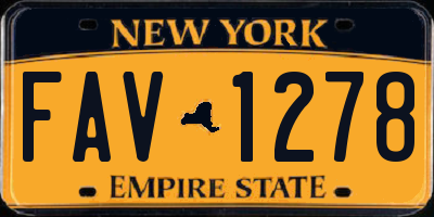 NY license plate FAV1278