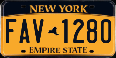 NY license plate FAV1280