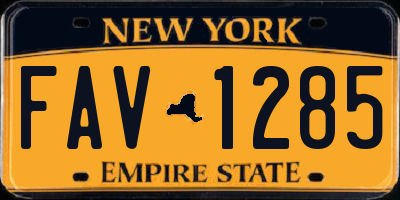 NY license plate FAV1285