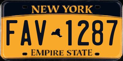 NY license plate FAV1287