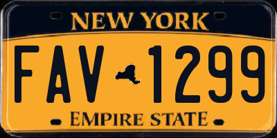 NY license plate FAV1299