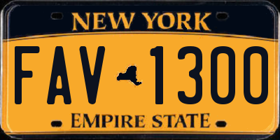 NY license plate FAV1300