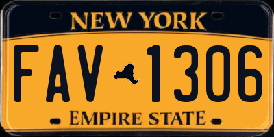 NY license plate FAV1306