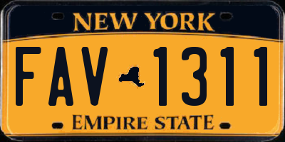 NY license plate FAV1311