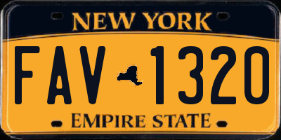 NY license plate FAV1320