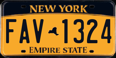 NY license plate FAV1324