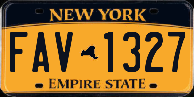 NY license plate FAV1327