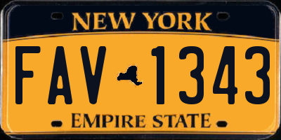 NY license plate FAV1343