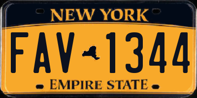NY license plate FAV1344