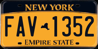 NY license plate FAV1352