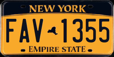 NY license plate FAV1355