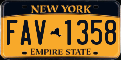 NY license plate FAV1358