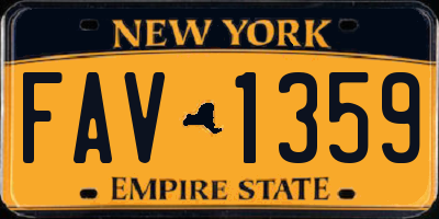 NY license plate FAV1359