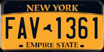 NY license plate FAV1361